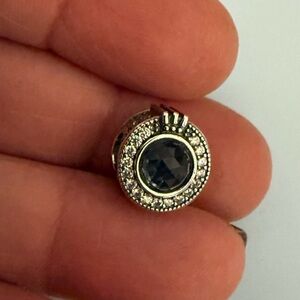 Elegant Silver and Blue Gemstone Charm